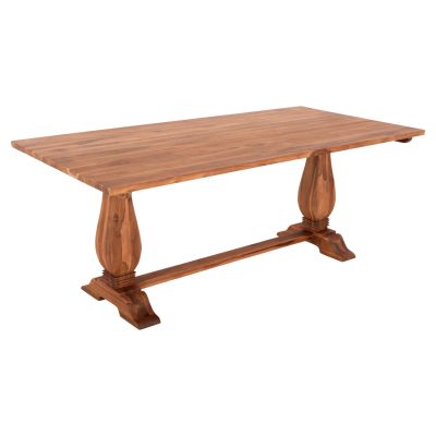 ТРАПЕЗНА МАСА GUIN HM9463.01 РЕЗВБОВАНИ КРАКА ОТ ТИКОВО ДЪРВО 200x100x78Hcm.