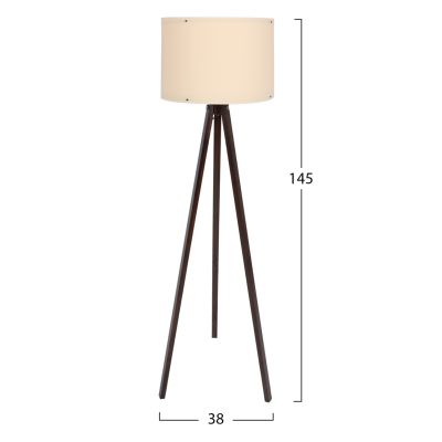 FLOOR LAMP IN WALNUT AND IVORY HM7272.01 Φ38x145cm.