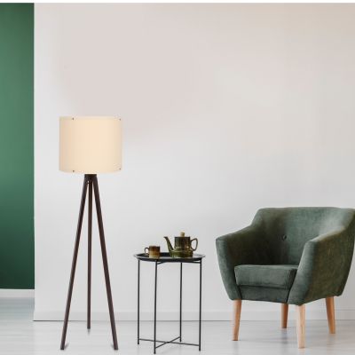 FLOOR LAMP IN WALNUT AND IVORY HM7272.01 Φ38x145cm.