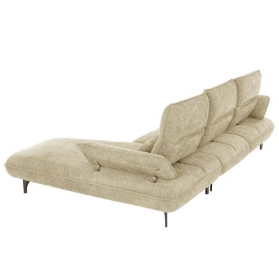 CORNER (RIGHT) SOFA-BED CONVERT HM3268.01R ECRU FABRIC 283x188x100Hcm.