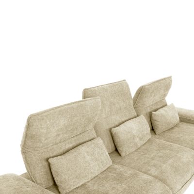 CORNER (RIGHT) SOFA-BED CONVERT HM3268.01R ECRU FABRIC 283x188x100Hcm.