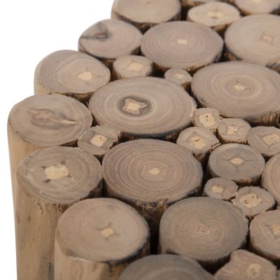 ПОМОЩНА МАСА КРЪГЛА ГРЕШКА HM9866 ТИКОВИ КЛОНКИ В ЕСТЕСТВЕН ЦВЯТ Φ29,5x40,5Hcm.