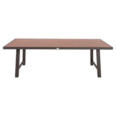 OUTDOOR ALUMINUM TABLE GOBAR HM6060.04 CHAMPAGNE WITH WOOD-LIKE TABLETOP 240Χ105Χ75Hcm.