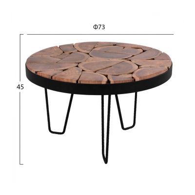 Маса за кафе TIMOTHY HM8366.11 АКАЦИЯ масив Φ73x45H