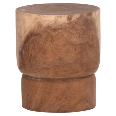 SIDE TABLE-STOOL CYLINDRICAL FEBRY HM9909 SOLID SUAR WOOD IN NATURAL Φ40x46Hcm.