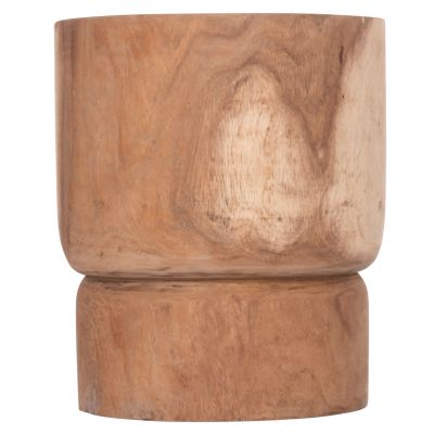 SIDE TABLE-STOOL CYLINDRICAL FEBRY HM9909 SOLID SUAR WOOD IN NATURAL Φ40x46Hcm.