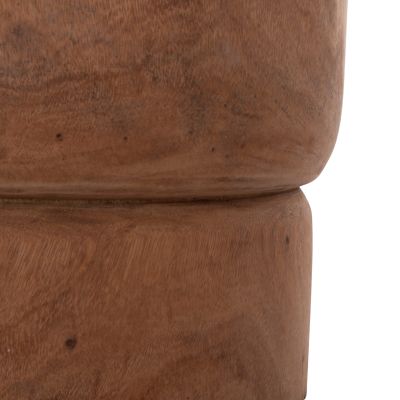 SIDE TABLE-STOOL CYLINDRICAL FEBRY HM9909 SOLID SUAR WOOD IN NATURAL Φ40x46Hcm.