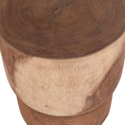 SIDE TABLE-STOOL CYLINDRICAL FEBRY HM9909 SOLID SUAR WOOD IN NATURAL Φ40x46Hcm.