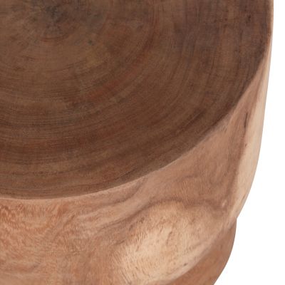 SIDE TABLE-STOOL CYLINDRICAL FEBRY HM9909 SOLID SUAR WOOD IN NATURAL Φ40x46Hcm.