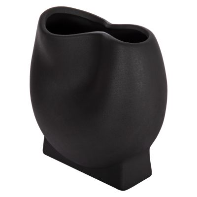 CERAMIC TABLE DECOR GLAZE HM4610.02 MATTE BLACK 26x14x25Hcm