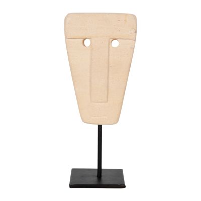 ДЕКОР ЗА МАСА HM4312 ЛИЦЕ ОТ ПАРАС КАМЪК-ЧЕРНА МЕТАЛНА ПОСТАВКА 9x3x22Hcm.