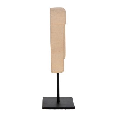 ДЕКОР ЗА МАСА HM4312 ЛИЦЕ ОТ ПАРАС КАМЪК-ЧЕРНА МЕТАЛНА ПОСТАВКА 9x3x22Hcm.