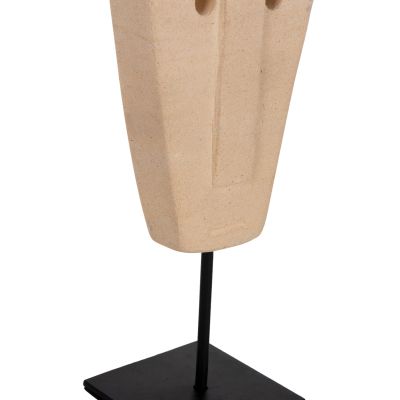 ДЕКОР ЗА МАСА HM4312 ЛИЦЕ ОТ ПАРАС КАМЪК-ЧЕРНА МЕТАЛНА ПОСТАВКА 9x3x22Hcm.