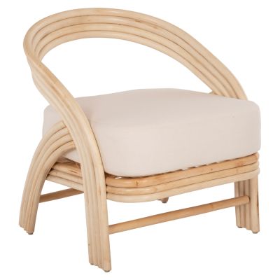 ARMCHAIR DONITA HM9838 RATTAN IN NATURAL WITH WHITE CUSHION 67x74x78Hcm.