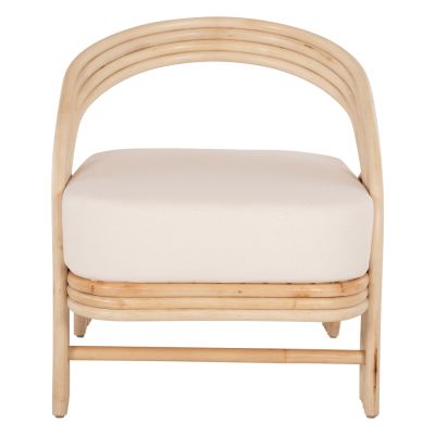 ARMCHAIR DONITA HM9838 RATTAN IN NATURAL WITH WHITE CUSHION 67x74x78Hcm.