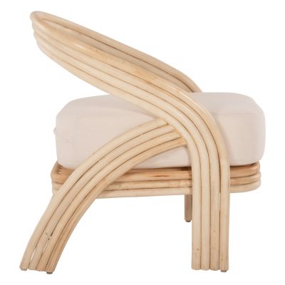 ARMCHAIR DONITA HM9838 RATTAN IN NATURAL WITH WHITE CUSHION 67x74x78Hcm.