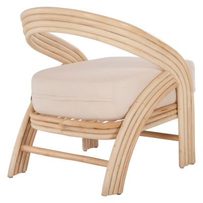 ARMCHAIR DONITA HM9838 RATTAN IN NATURAL WITH WHITE CUSHION 67x74x78Hcm.