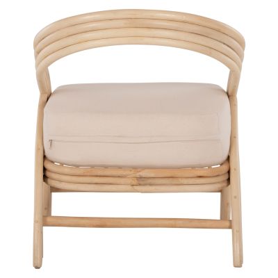 ARMCHAIR DONITA HM9838 RATTAN IN NATURAL WITH WHITE CUSHION 67x74x78Hcm.
