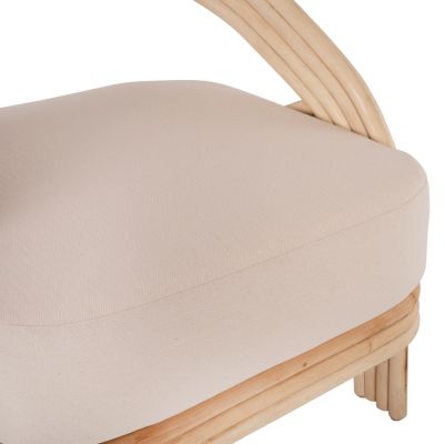 ARMCHAIR DONITA HM9838 RATTAN IN NATURAL WITH WHITE CUSHION 67x74x78Hcm.