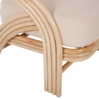 ARMCHAIR DONITA HM9838 RATTAN IN NATURAL WITH WHITE CUSHION 67x74x78Hcm.