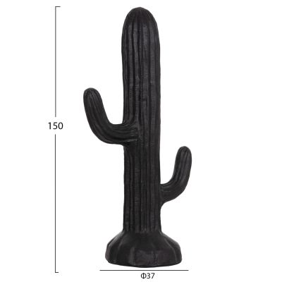 DECORATIVE FLOOR STANDING CACTUS HM4386.01L PLASTER IN BLACK 63x37x150Hcm.