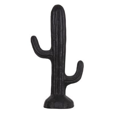 DECORATIVE FLOOR STANDING CACTUS HM4386.01L PLASTER IN BLACK 63x37x150Hcm.