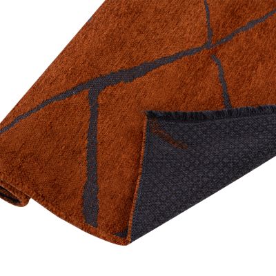 HM7674.04 160Χ230см, бронзово-черен килим със собствени ресни