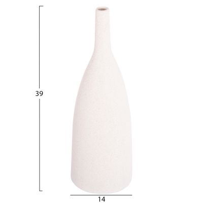 CERAMIC TABLE DECOR GALAD HM4634.01 OFF WHITE WITH CRYSTALLISATION Φ14x39H cm.