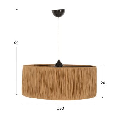 CEILING PENDANT LAMP INDOORS HM7946.05 WITH BEIGE PAPER ROPE CAP Φ50x65Hcm.