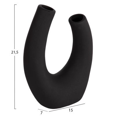 CERAMIC TABLE DECOR ELLIPTO HM4643.02 BLACK MATTE 15x7x21,5Hcm.