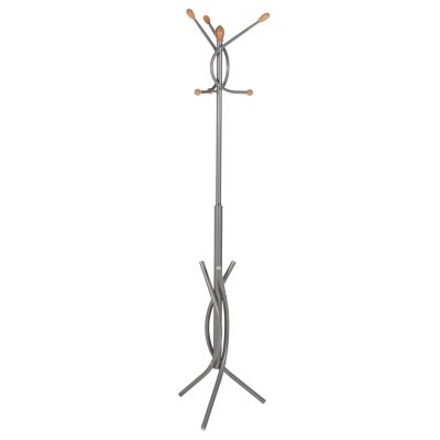 FLOOR STANDING HANGER HM9575.40 METALLIC IN SILVER COLOR-7 HANGING POSITIONS 41x41x176Hcm.