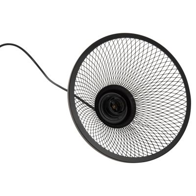 Осветително тяло за таван HM4102 ЧЕРНА МЕТАЛНА МРЕЖЕСТА КАПАЧКА Φ25x115Hcm.