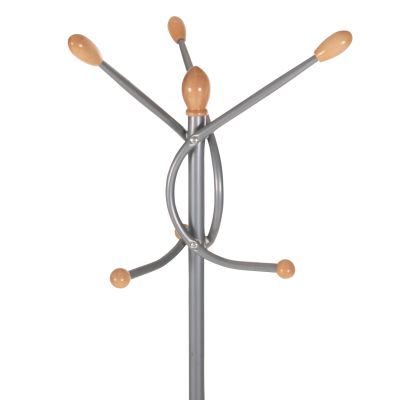 FLOOR STANDING HANGER HM9575.40 METALLIC IN SILVER COLOR-7 HANGING POSITIONS 41x41x176Hcm.