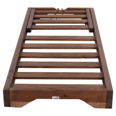 BEACH LOUNGER WITH SHORT LEGS IKARIA HM6107.01 PINE WOOD IN WALNUT COLOR-FRAME ONLY 80x208x100Hcm.