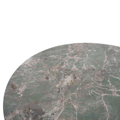 ТРАПЕЗНА МАСА КРЪГЛА ZOD HM9852.03 ПЛОТ КЕРАМИКА СИВ МРАМОР-ЧЕРНИ МЕТАЛНИ КРАКА Φ135x74Hсм.