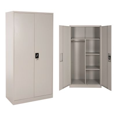 WARDROBE CLOD HM5961.11 METALLIC 2-LEAF LIGHT GREY 90Χ40Χ180Hcm.