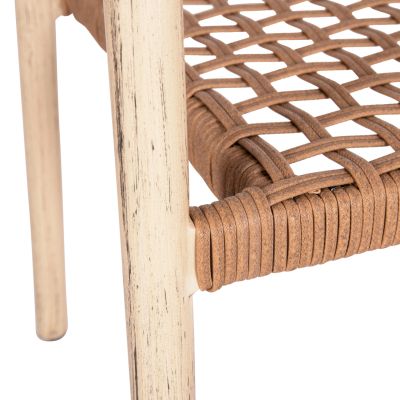 DINING ARMCHAIR KERLY HM6050.01 ALUMINUM IN OAK LOOK--P.E.RATTAN IN COPPER COLOR 54x58.5x76Hcm