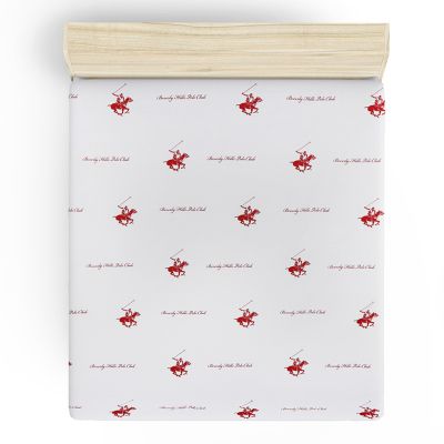 FLAT SHEET BEVERLY HILLS POLO CLUB HM12031.01 WHITE RED 180x240 cm. 176BHP1103