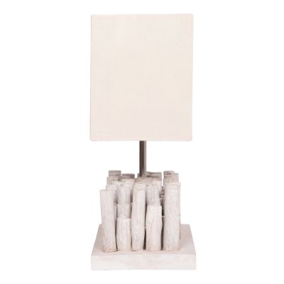 TABLE LAMP TWIGGY HM4426 DRIFTWOOD & CAP IN WHITE 50.5x16.5x40Hcm.