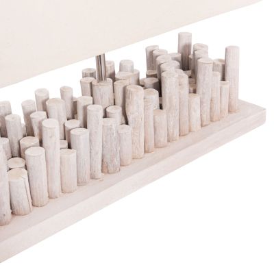 TABLE LAMP TWIGGY HM4426 DRIFTWOOD & CAP IN WHITE 50.5x16.5x40Hcm.