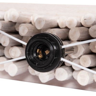 TABLE LAMP TWIGGY HM4426 DRIFTWOOD & CAP IN WHITE 50.5x16.5x40Hcm.