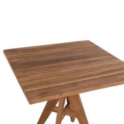 OUTDOOR DINING TABLE LEO HM9622 SQUARE TEAK WOOD 80x80x75Hcm.