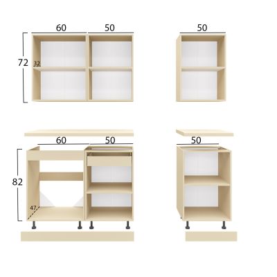 КУХНЯ КОМБО АНТРАЦИТ МЕЛАМИН БЯЛ HPL ПЛОТ 160x47x84,8Hcm.HM2468.11