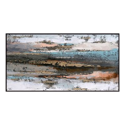 WALL PAINTING SEDIMENT HM4575.02 BLACK PS FRAME-CANVAS 142x4.5x72Hcm.