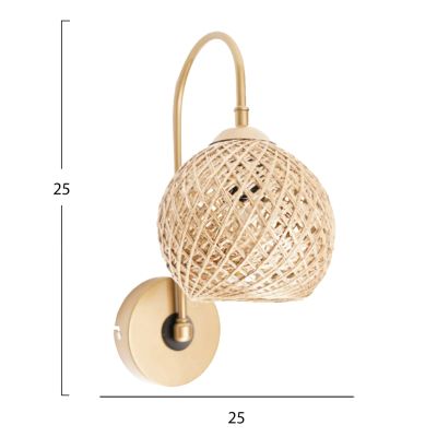 WALL SCONCE HM7641.02, GOLD COLOR, 25x25x25