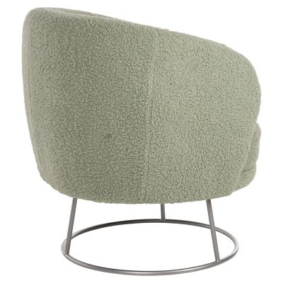 ARMCHAIR ARIEN HM8403.27 BOUCLE FABRIC IN PISTACHIO GREEN-SILVER METAL BASE 78x75x84Hcm.