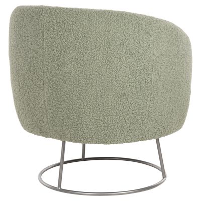 ARMCHAIR ARIEN HM8403.27 BOUCLE FABRIC IN PISTACHIO GREEN-SILVER METAL BASE 78x75x84Hcm.
