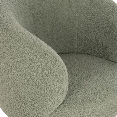 ARMCHAIR ARIEN HM8403.27 BOUCLE FABRIC IN PISTACHIO GREEN-SILVER METAL BASE 78x75x84Hcm.
