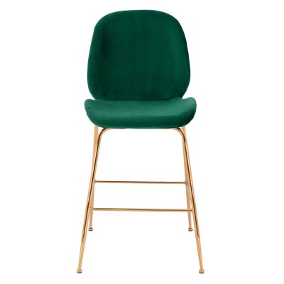Bar Stool Middle Height Nora HM8524.03 Velvet Cyppress Green & Gold  metallic Frame 52x61,5x103 cm.