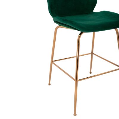 Bar Stool Middle Height Nora HM8524.03 Velvet Cyppress Green & Gold  metallic Frame 52x61,5x103 cm.